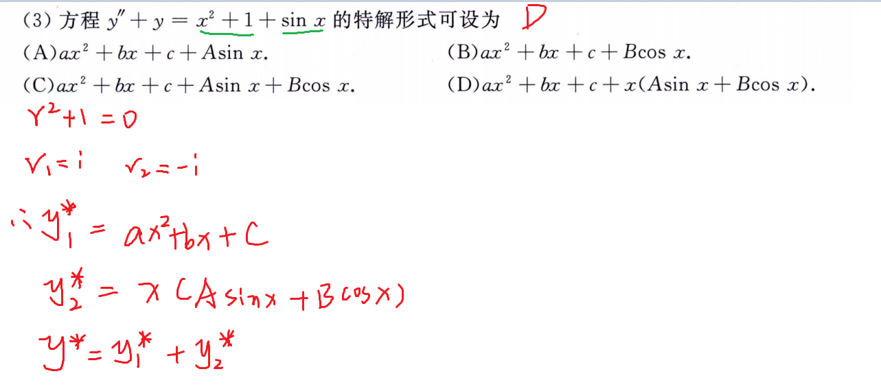 特解形式