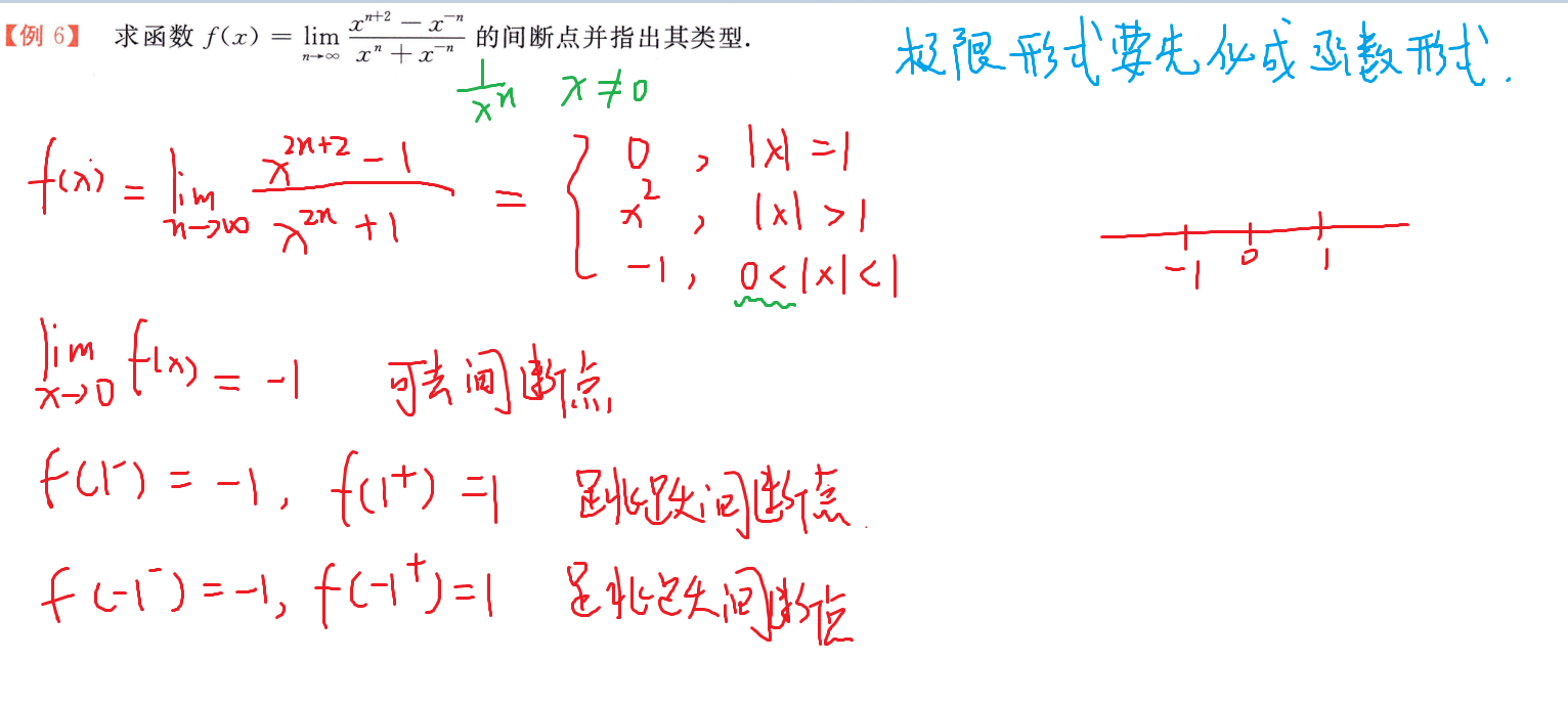 函数是以极限形式给出的情况